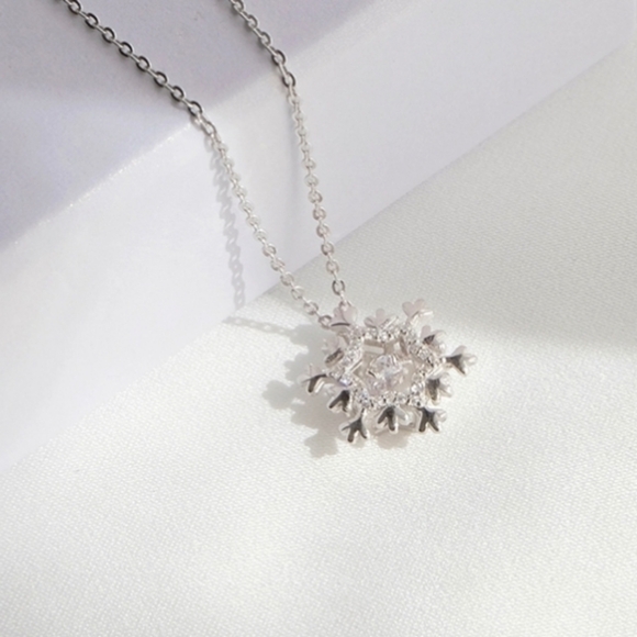 GRA Certified 0.50 Cttw Dancing Snowflake Moissanite Diamond Necklace - Picture 7 of 12